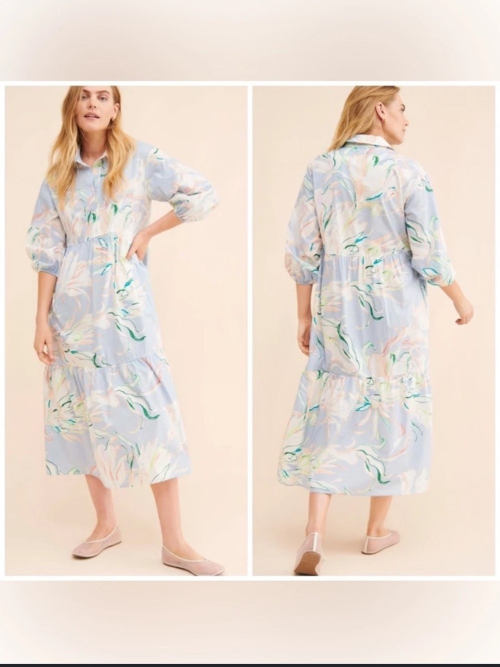 Maeve Bettina Tiered Shirt Dress